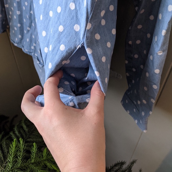 Vintage Polka Dot Chambray Button Down - Picture 4 of 5